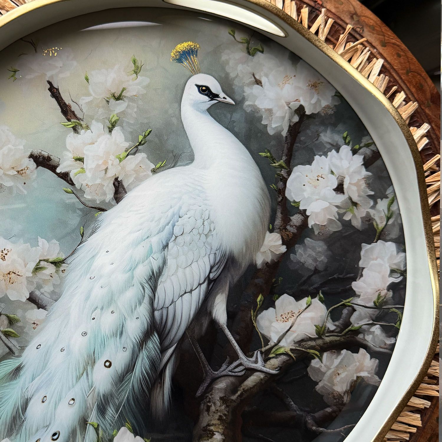 Tavus Kuşu Cam Tepsi - 2